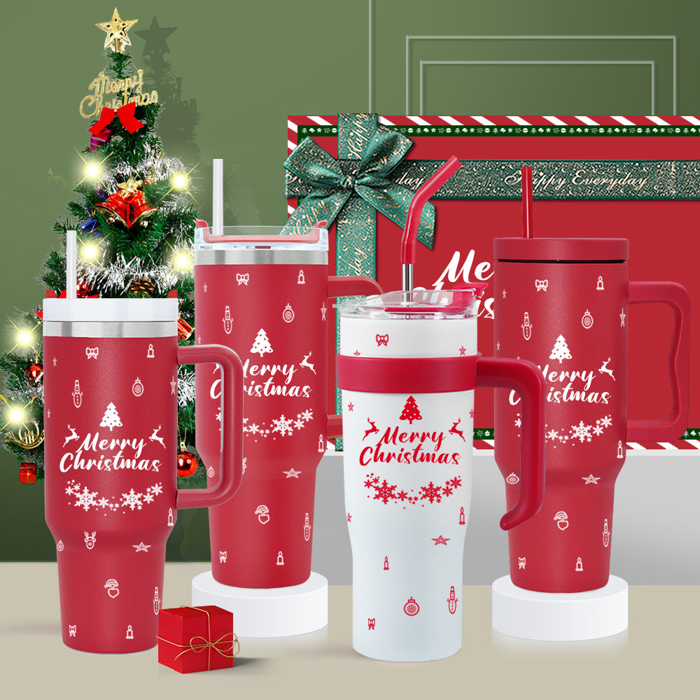 SE1-40 oz adventure quencher 18/8 tumbler with handle and straw custom christmas gift set for women
