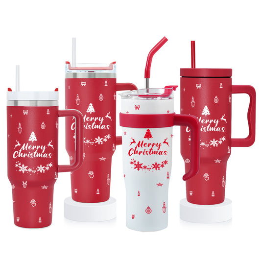 SE1-40 oz adventure quencher 18/8 tumbler with handle and straw custom christmas gift set for women