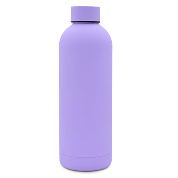AM1-Rubber Painting 500ML Stainless Steel Small Narrow Mouth Bottle Black Double Wall Insulated Water Flask Keep Hot and Cold