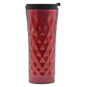 AM8-Stainless Steel 500ML Metal Travel Mug With Lid Rhombic Coffee Cups Tumbler
