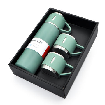 H10-500ML Insulated Water Bottle Stainless Steel Vacuum Flask Thermos Gift Set With Two Cups AquaFlask