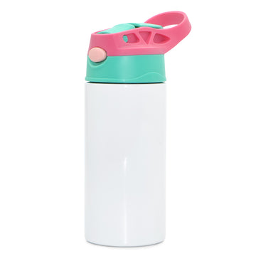 H3-12oz Kids Vacuum Insulated Straight Children Sublimation Tumbler Water Bottle With Flip Top Lid