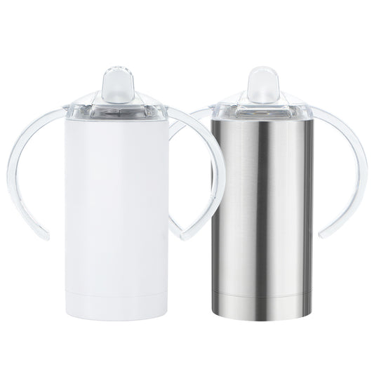 H4- 12oz Vacuum Insulated Straight Tumblers Double Walled White Kids Sippy Cup