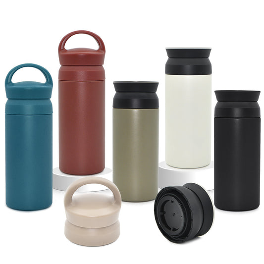 KL25- 350ml/500ml Stainless Steel Water Bottle Mug Japanese Travel Tumbler With Handle Tea Infuser