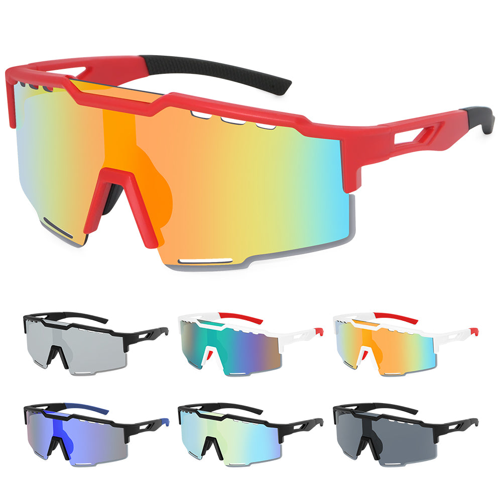 M5821-Oversized Custom Sun Glasses Half Rimless Cycling Outdoor Uv400 Protection Shades Sports Riding Cycling Sunglasses Men