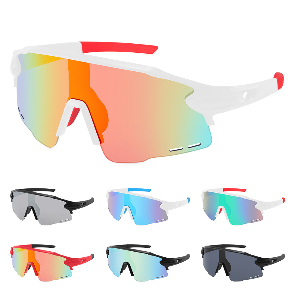 M5823-2024 Large Lens Cycling Sun Glasses Outdoor Brand Custom Logo Glasses Driving Running UV400 Windproof PC Sport Sunglasses
