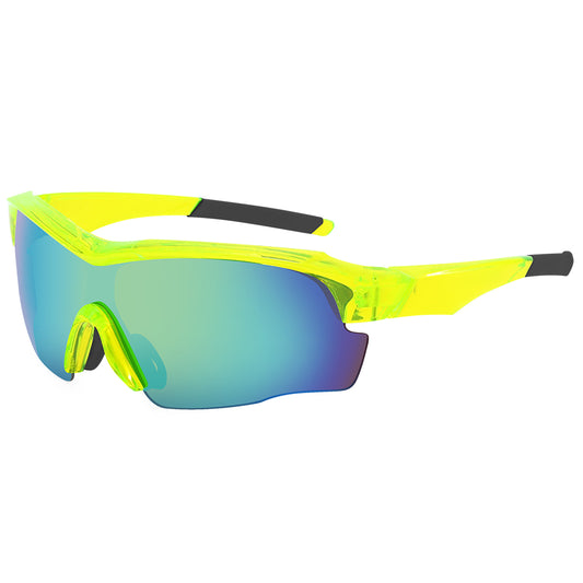 M5835-High Quality Yellow PC Lenc Cycling Glasses Outdoor Dustproof Semi-Rimless Frame Sports Eyewear Men UV400 Sport Sunglasses