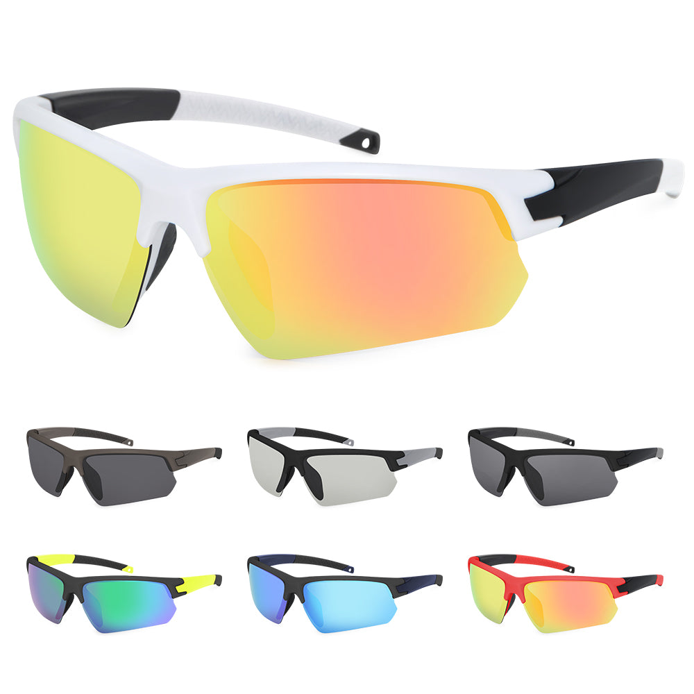 M5886-Mirror Yellow Lens Uv400 Rimless Sunglasses Unisex Polarized Sports Cycling Sunglasses