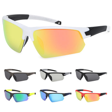 M5886-Mirror Yellow Lens Uv400 Rimless Sunglasses Unisex Polarized Sports Cycling Sunglasses