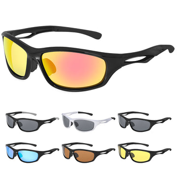 M5887-Blue polarized lens cycling shades sunglasses men Yellow PC lens sports sunglasses for men