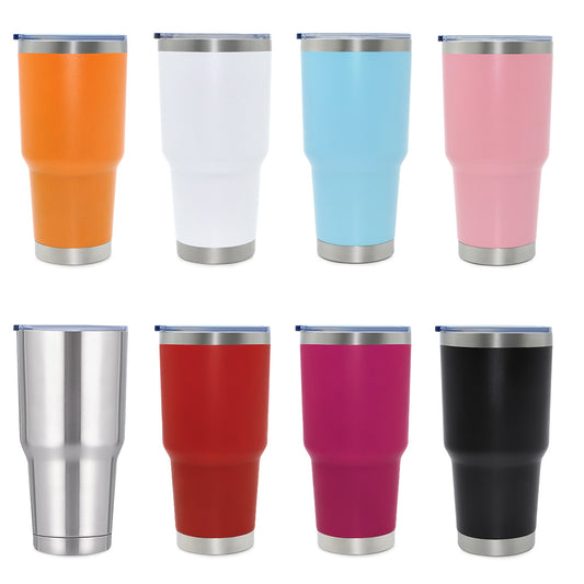Q20-30oz Vacuum Tumblers Cups With Sliding Lid Sublimation Stainless Steel Insulated Tumbler