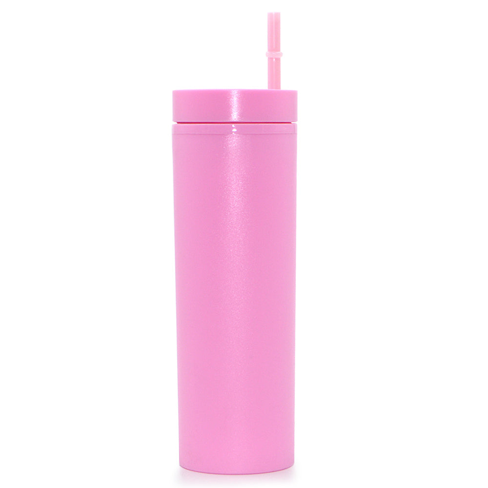 SP1-Customized Slim Double Wall Acrylic Pastel Colored 16oz Skinny Tumbler With Lid And Straw Plastic