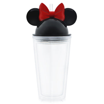 SP12-Mickey Minnie Ear Acrylic Plastic Tumbler Cup With Dome Lid And Straw