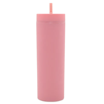 SPE-Double Wall Acrylic Frosted Reusable Matte Skinny 16oz Straight Plastic Tumbler