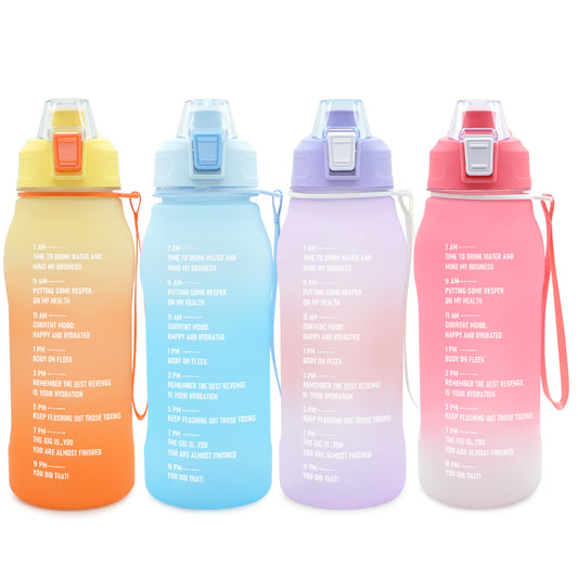 T1-1- fruit infuser water bottle bpa free tritan sport plastic water bottle with time marker