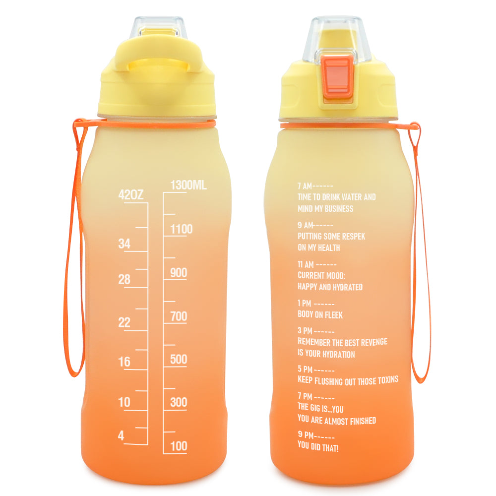 T1-1- fruit infuser water bottle bpa free tritan sport plastic water bottle with time marker