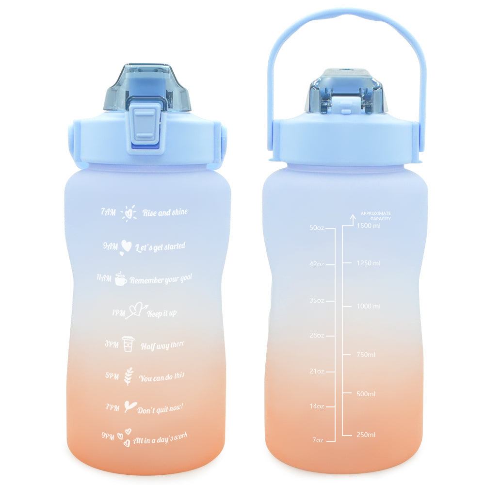 T1-4-1500ML BPA Free Cute Cartoon Motivational Drinking Water Bottles Travel Kids Water Bottle for School