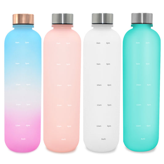 T10-Bpa Free Outdoor Sports Drinking Bottles Frosted Motivational Water Bottle With Time Marker