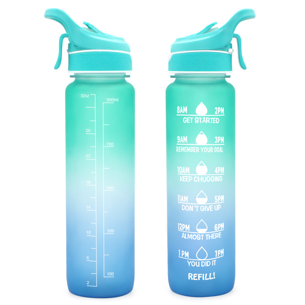 T11- Plastic Sport Gym Water Bottle With Motivational Time Marker