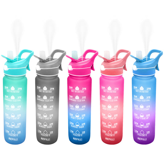 T11- Plastic Sport Gym Water Bottle With Motivational Time Marker