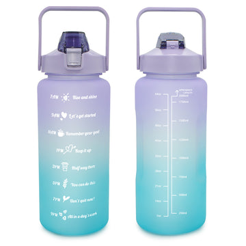 T1P- Fitness Sports Water Jug Leakproof Frosted Thermo Water Bottle Motivation