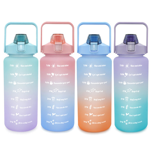 T1P- Fitness Sports Water Jug Leakproof Frosted Thermo Water Bottle Motivation