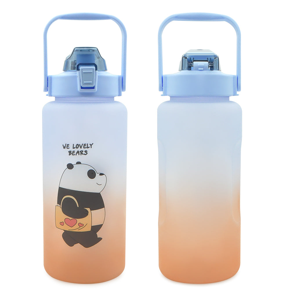 T3P- Portable Sports Cup 2LBear Shape Water Bottle Cup With Straws for Kids Children Girls