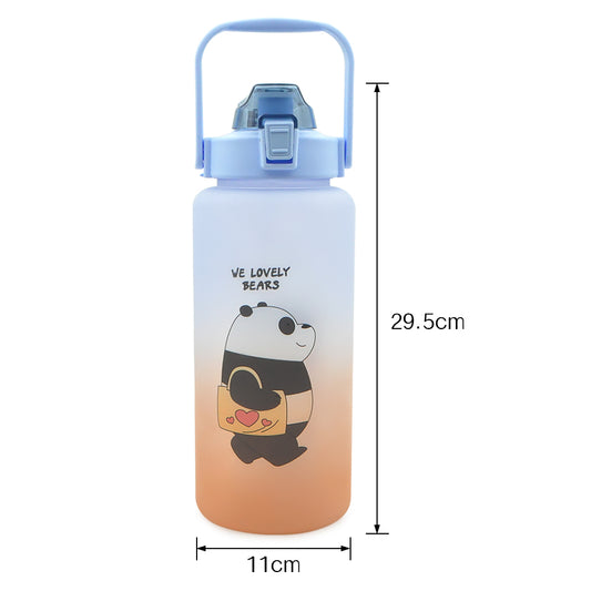 T3P- Portable Sports Cup 2LBear Shape Water Bottle Cup With Straws for Kids Children Girls