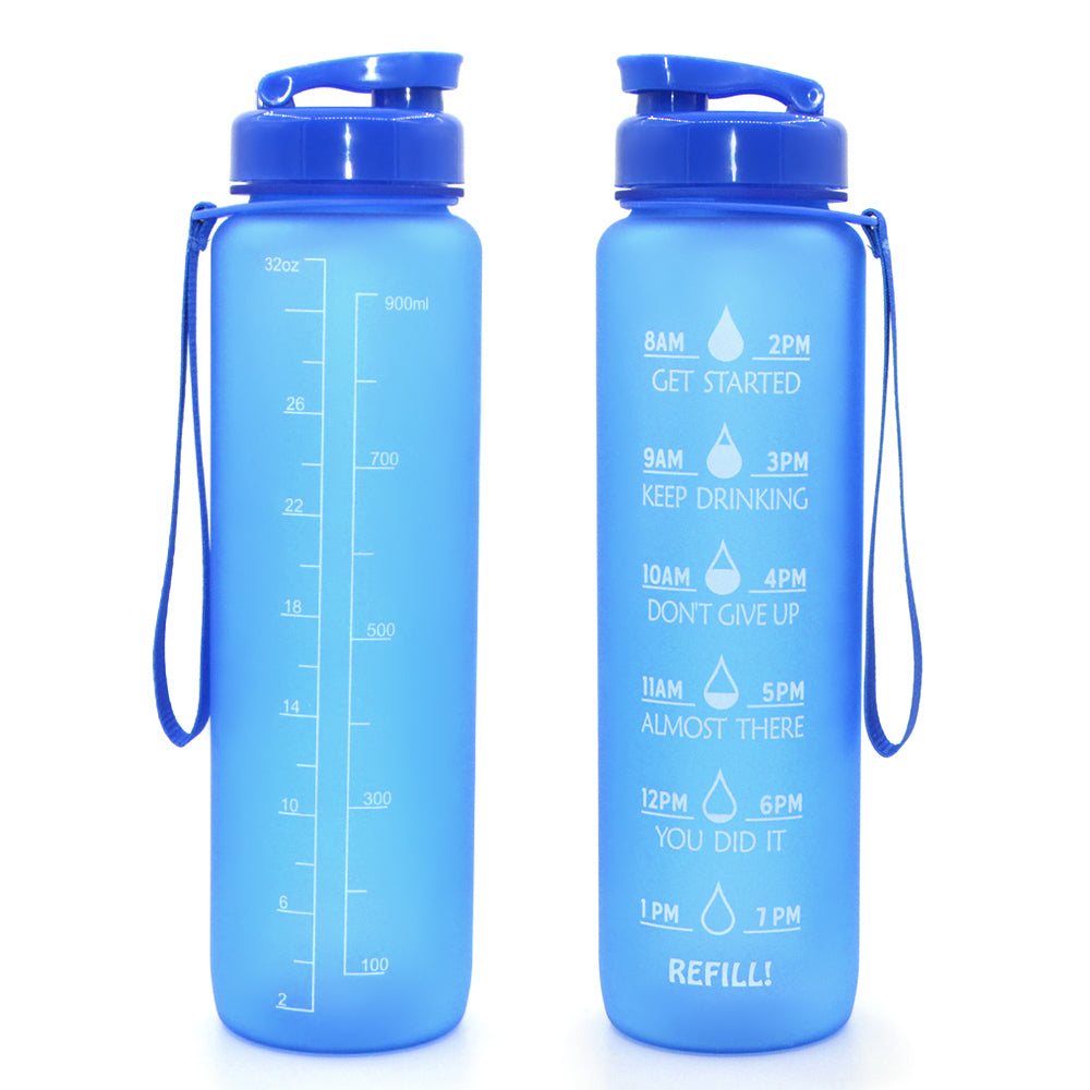 T9-1000ml Custom Logo Large Capacity Frosted Tritan Bpa Free Motivational Water Bottle For Sport